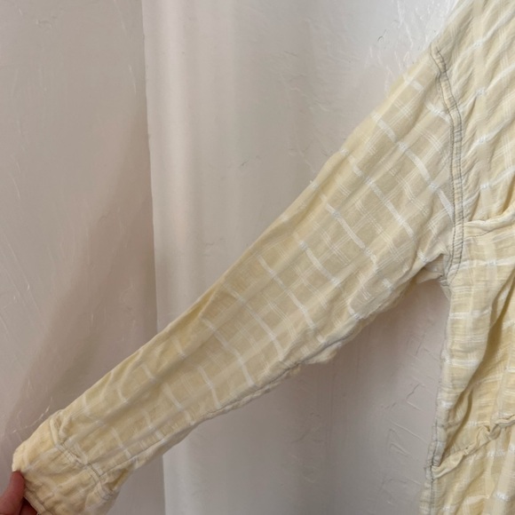 Free People Loveland plaid raw hem button down shirt size M - Picture 4 of 8